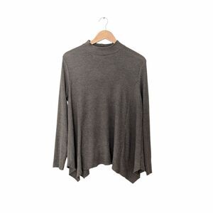 Anthropologie T.La Olive Green Flowy Trapeze Hem Long Sleeve Knit Top